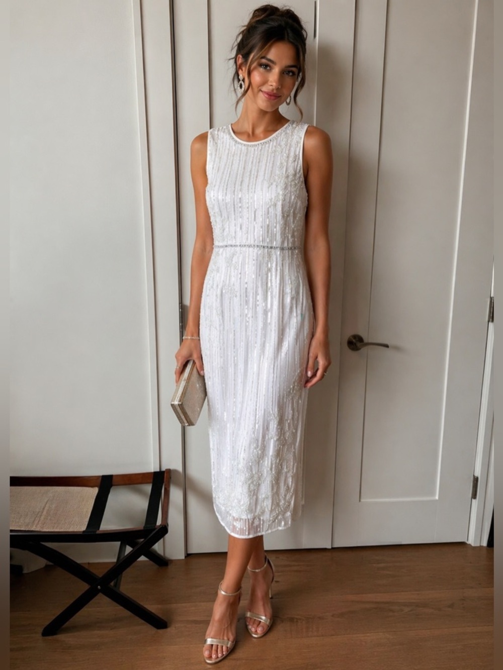 Mac Duggal Embellished White Dress